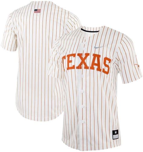 nike texas longhorns replica baseball jersey - pinstripe|Men's Nike White Texas Longhorns Replica Full.